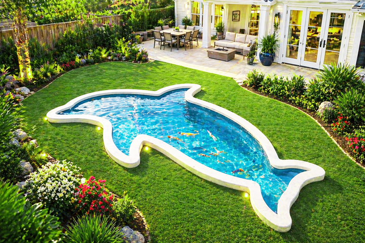 Dolphin Shaped Pool in Lafayette, LA | Flowergirls LLC Shop