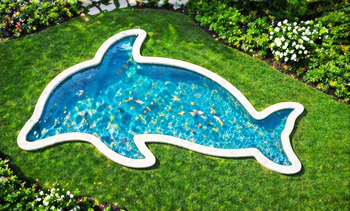 Dolphin Shaped Pool in Lafayette, LA | Flowergirls LLC Shop